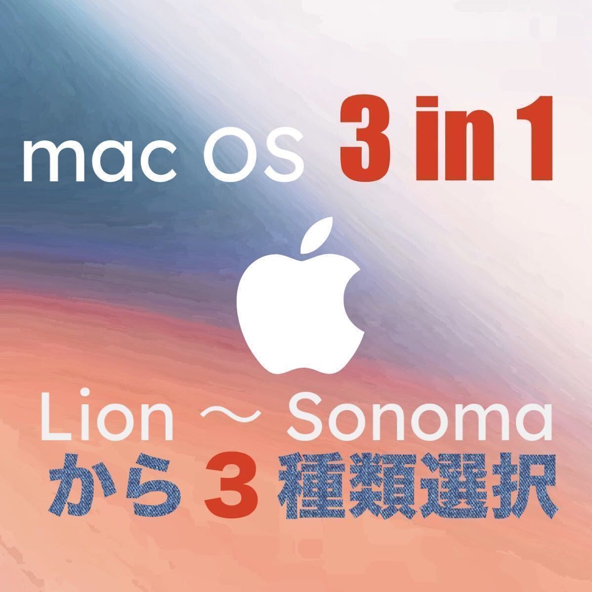3種類選択 3-in-1 macOS X Lion〜Sonoma インストールUSBメモリ 起動ディスク ブータブル インストーラー_画像1