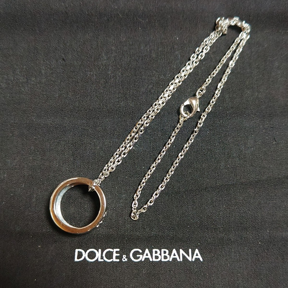 証明書付き 美品 イタリア製 DOLCE&GABBANA 2way ネックレス リング D&G 本物 正規品の画像1