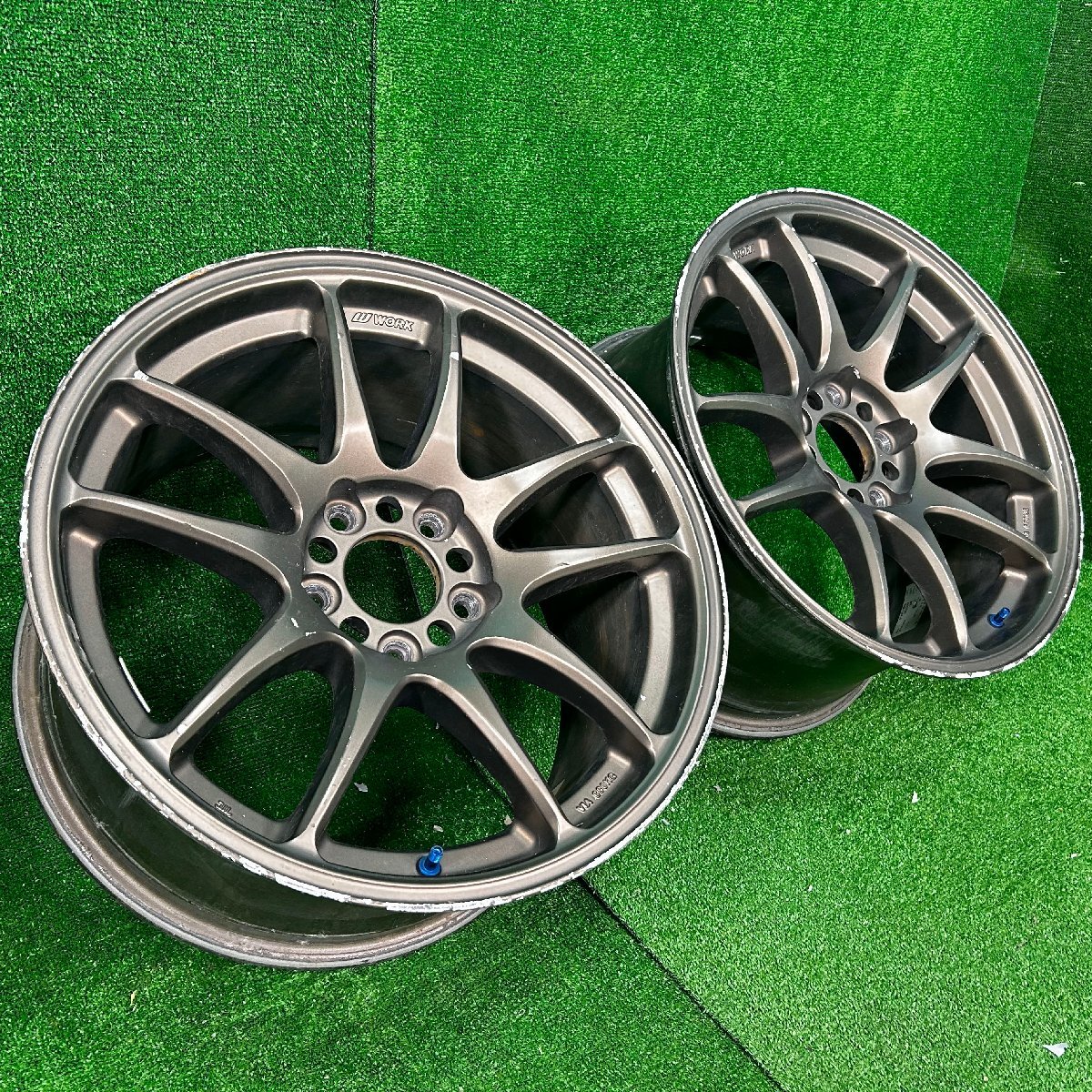 17×9j 5h ＋44 114.3 WORK EMOTION CR KAI ワーク エモーション 希少 アルミ ホイール ホイル 17 インチ in 5穴 pcd 2本 菅17-271の画像1