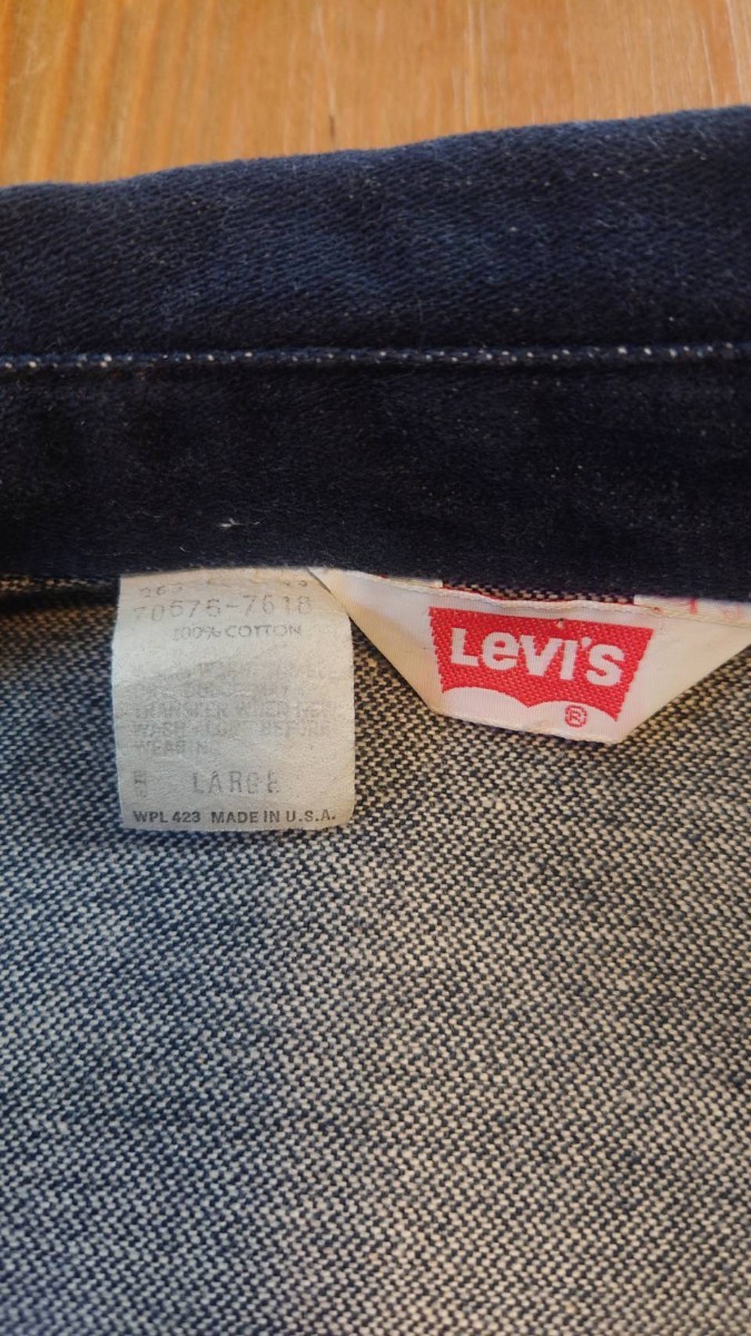  珍品！1970's LEVI'S 70575-7618 濃紺 デニム ジャケット オレンジタブ リーバイス 501xx 506 507 557 古着 ヴィンテージ USA製_画像4