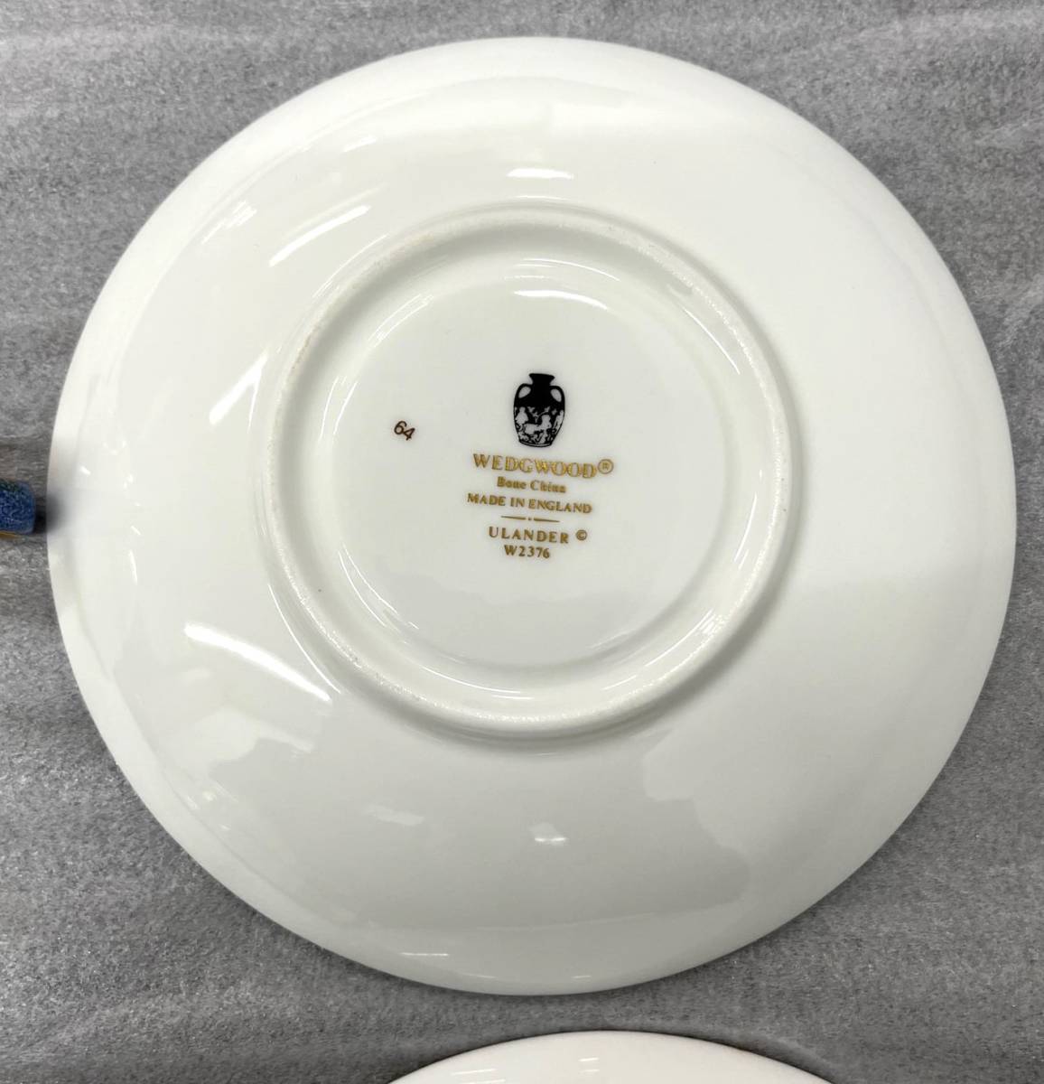 #89【中古美品】【WEDGWOOD】ウェッジウッド ユーランダーパウダーブルー ティーカップ＆ソーサー2客セット（ピオニー）_画像9