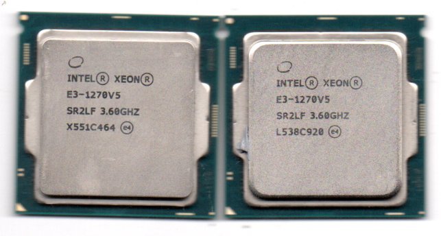 Intel ★ XEON　E3-1270V5　SR2LF　2個セット ★ 3.60GHz (4.00GHz)／8MB／8GT/s　4コア ★ ソケットFCLGA1151 ★_画像1