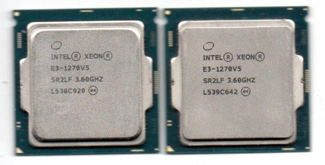 Intel ☆ XEON　E3-1270V5　SR2LF　2個セット ★ 3.60GHz (4.00GHz)／8MB／8GT/s　4コア ★ ソケットFCLGA1151 ★_画像1