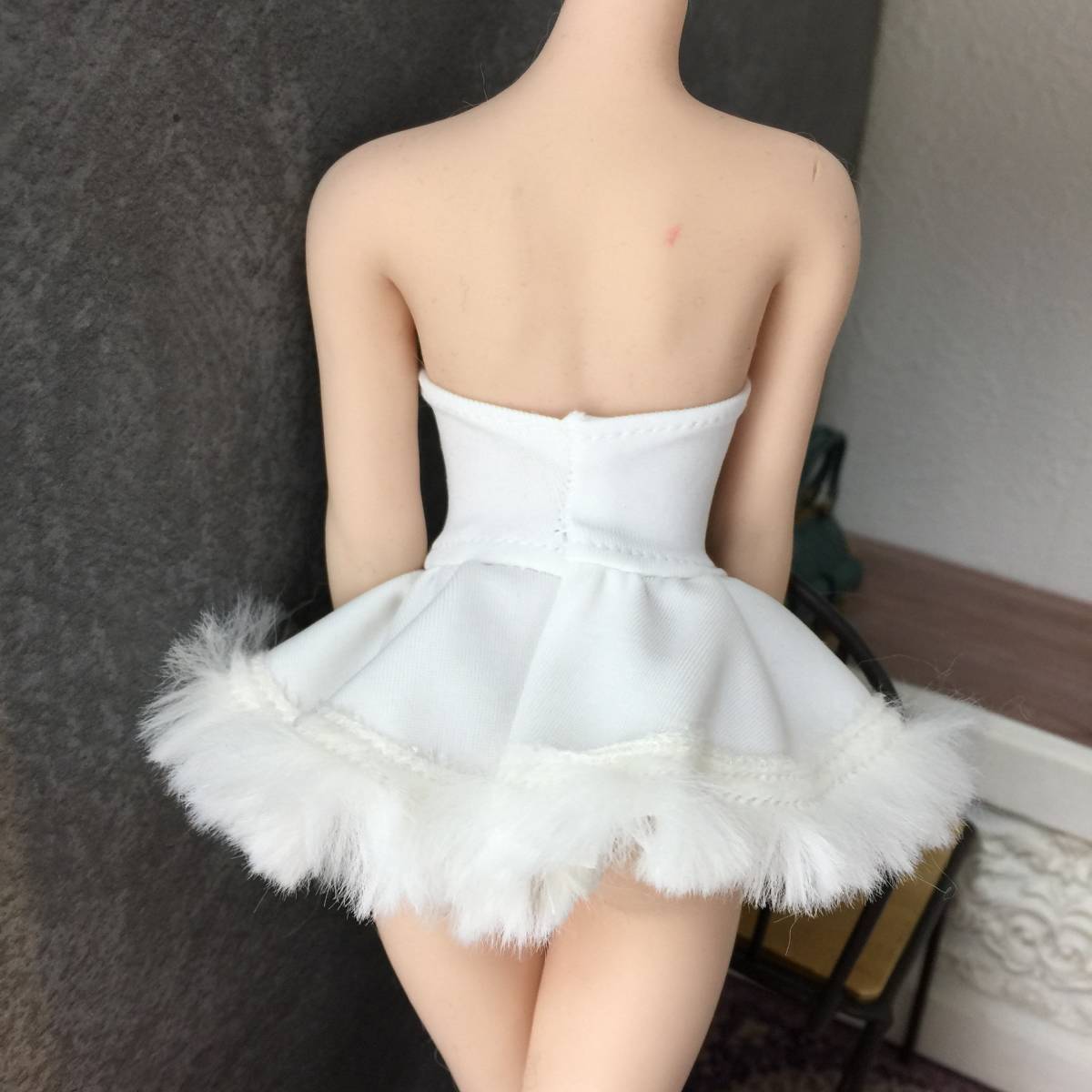 TBLeague S07C/S09C/S10D/S12D 対応サイズ　ファーｘホワイト色ドレス　人形洋服　冬雪_画像8