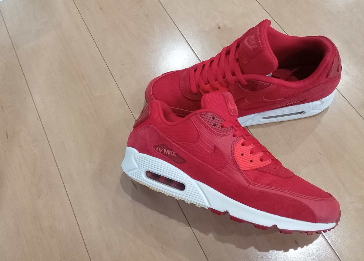 5G25【特価/Used/良品/入手困難】NIKE AIR MAX 90 PREMIUM GYM RED/GYM RED/Jordan sb force atmos AIRMAX dunk acg supreme 1 2 4 95 97_画像7