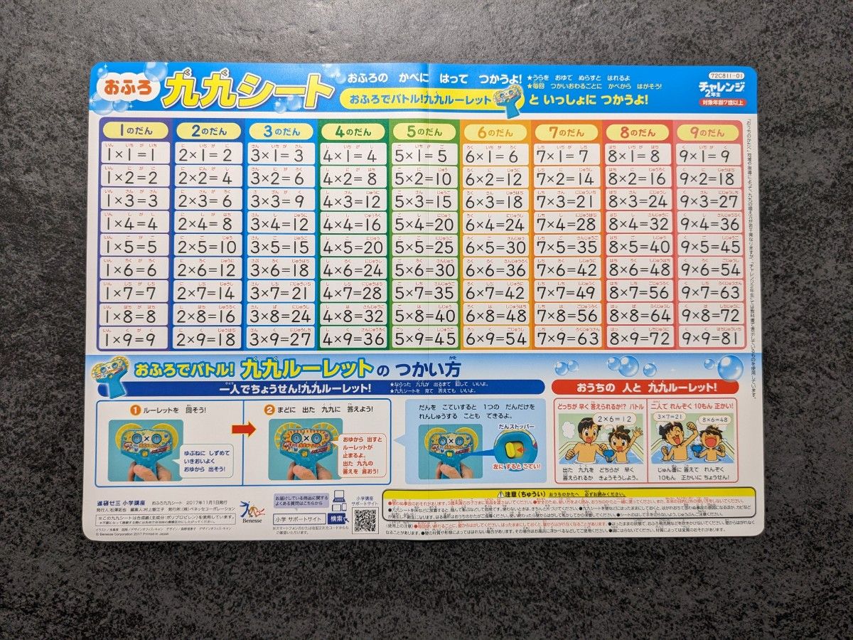 【未使用品】小学2年生　お風呂で九九ポスター／手紙の書き方　絵日記たつじんブック