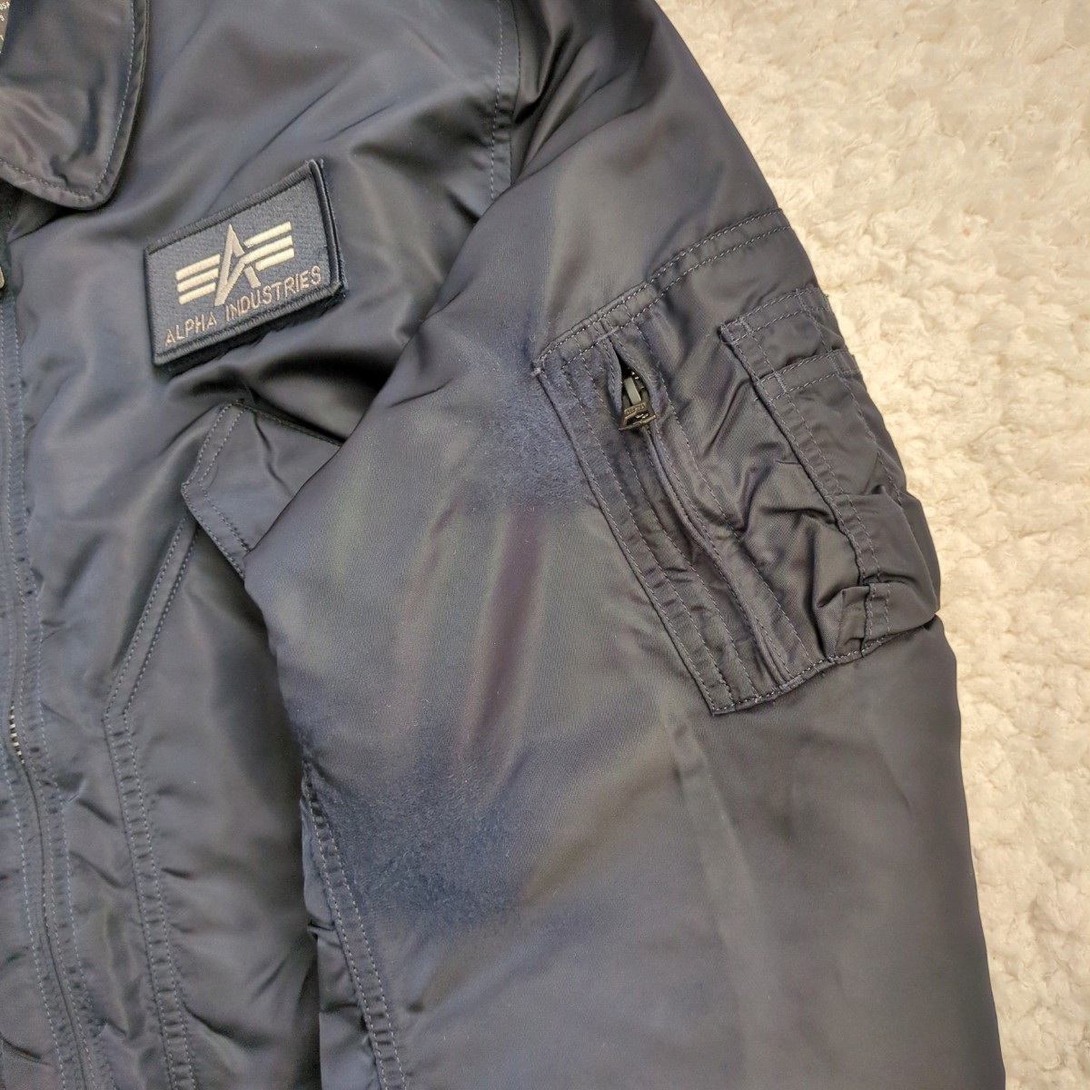 ALPHA INDUSTRIES 2030 -467 CWU-45/P フライトジャケット アルファインダストリーズ ミリタリージャケット ブルゾン ネイビー XL 1スタ_画像9