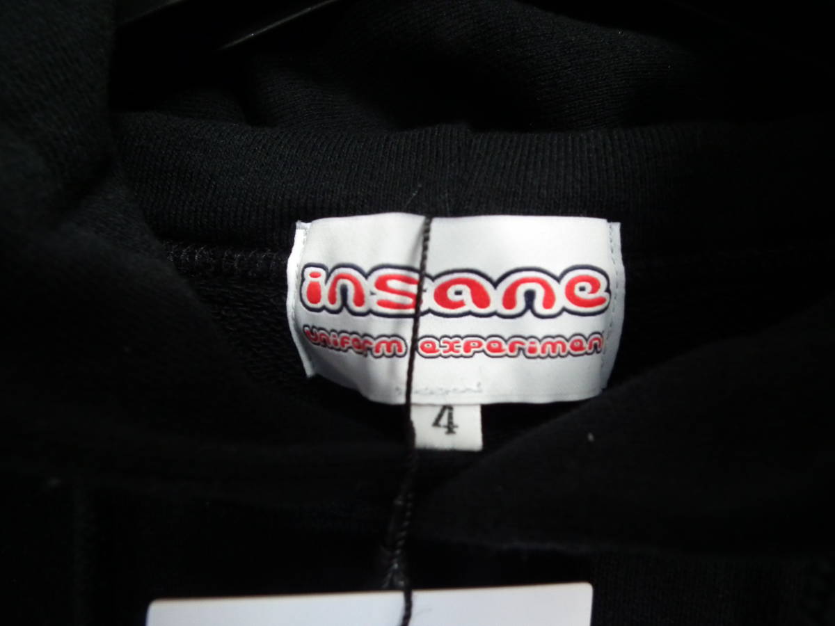 uniform experiment × INSANE SWEAT HOODIE サイズ4 インセイン スウェット パーカー ユニフォームエクスペリメント _画像4