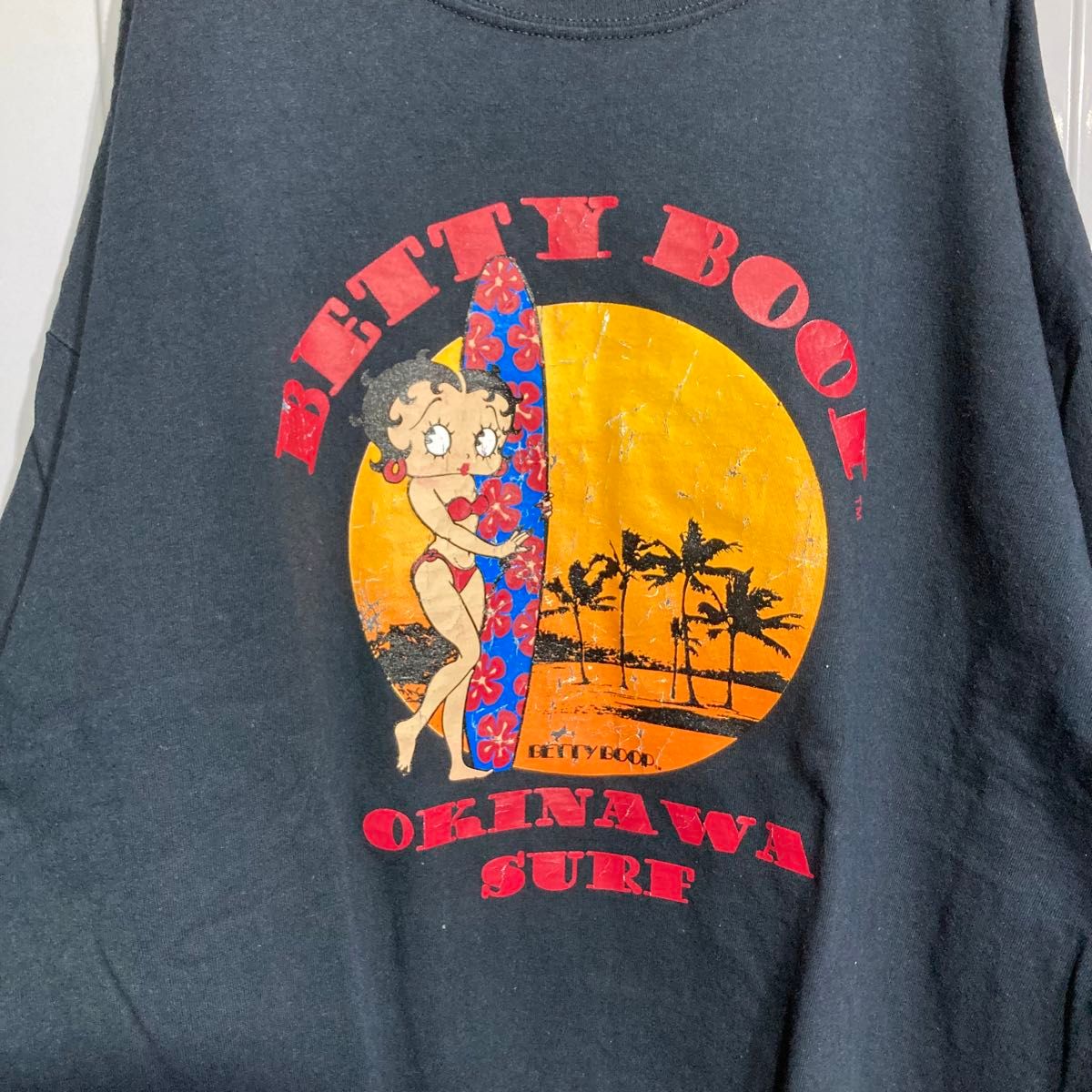 【90s★vintage】BettyBoop ベティブーブ 半袖Tシャツ カットソー フロントロゴ ブラック 2XL