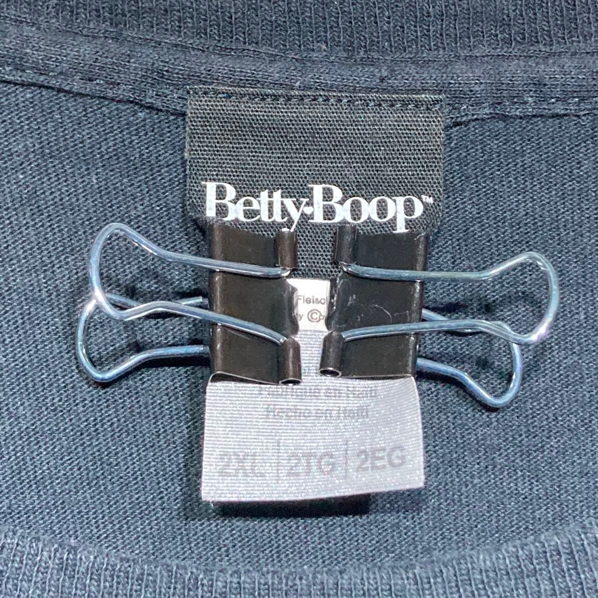 【90s★vintage】BettyBoop ベティブーブ 半袖Tシャツ カットソー フロントロゴ ブラック 2XL
