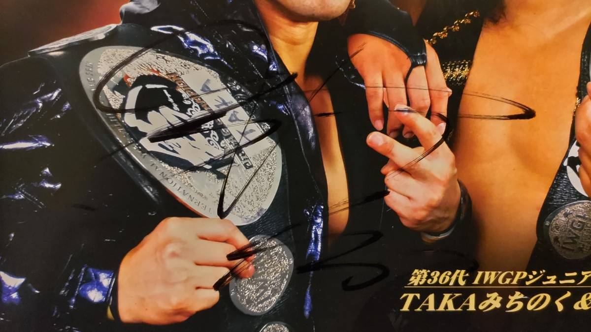 #TAKA... .& Taichi autograph go in portrait A4 size taka Taichi no. 36 fee IWGP Junior tag . person New Japan Professional Wrestling Just 5 Guys JTO