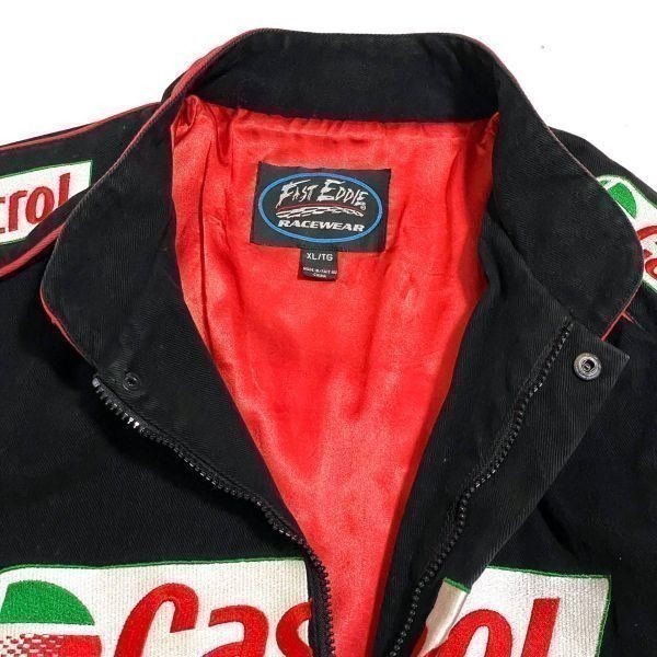 メンズXL 企業ロゴ FAST EDDIE RACEWEAR Castrol チーム系 レーシングジャケット 【b0111】_画像6