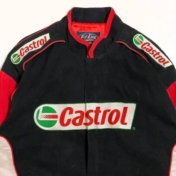 メンズXL 企業ロゴ FAST EDDIE RACEWEAR Castrol チーム系 レーシングジャケット 【b0111】_画像2