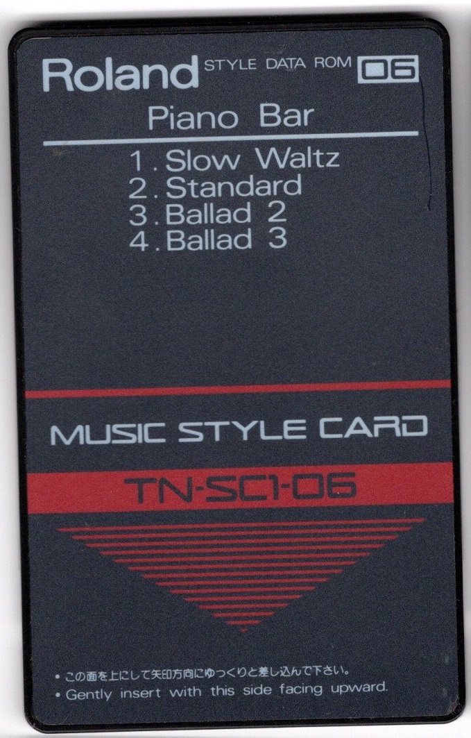 Roland TN-SC1-06 Music Style Card Piano Bar  реакция  модель ：E-5/E-20/E-30/E-70/RA-50/KR-500/KR-3000/CA-30/Pro-E