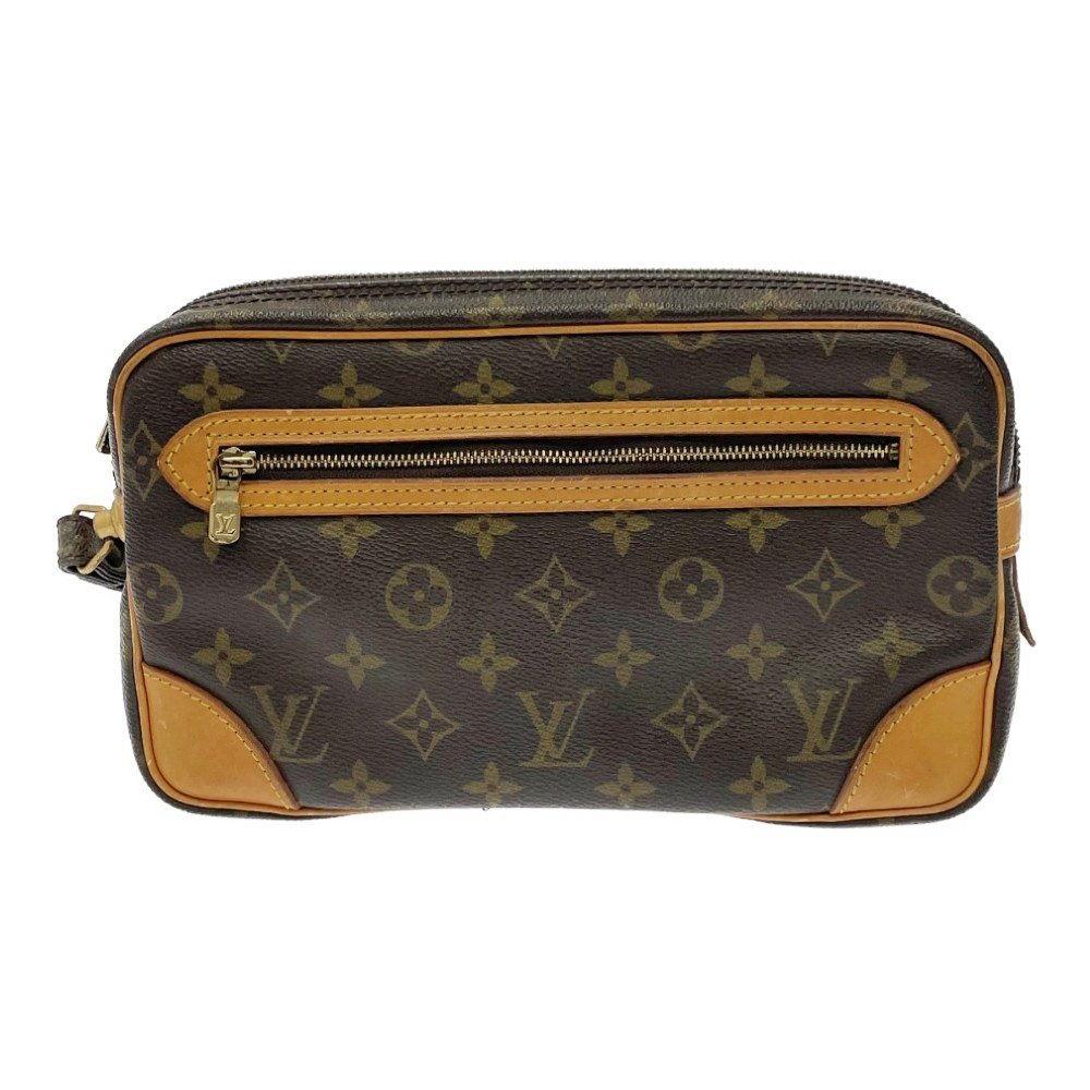 【ジャンク】 LOUIS VUITTON ルイ・ヴィトン M51825 モノグラム PVC マルリードラゴンヌ セカンドバッグ ブラウン 217973 セカンドバッグ