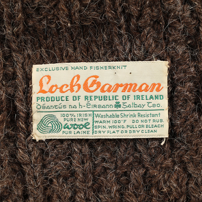 ヴィンテージ 1980年代 Loch Garman レディース ハンドニットキャップ アラン柄 ブラウン アイルランド製 未使用近い商品_画像5