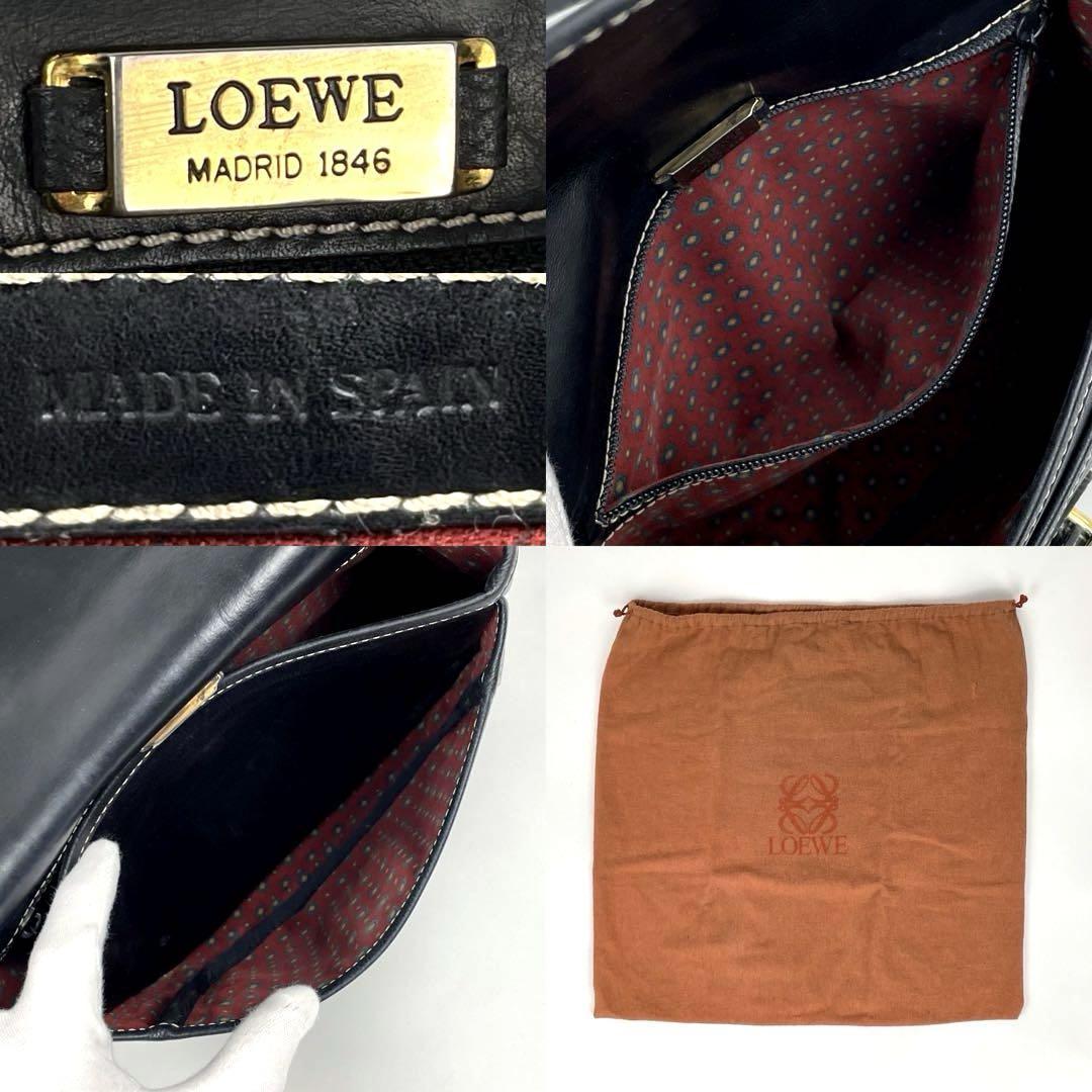 美品 LOEWE ロエベ ショルダーバッグ アナグラム ロゴ型押し 美品 LOEWE ロエベ ショルダーバッグ アナグラム ロゴ型押し