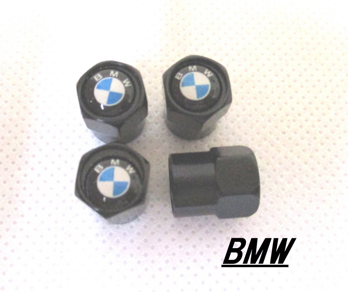【新品・即決】BMW エアバルブ 黒 キャップ ４個セット ホイール タイヤ_画像1