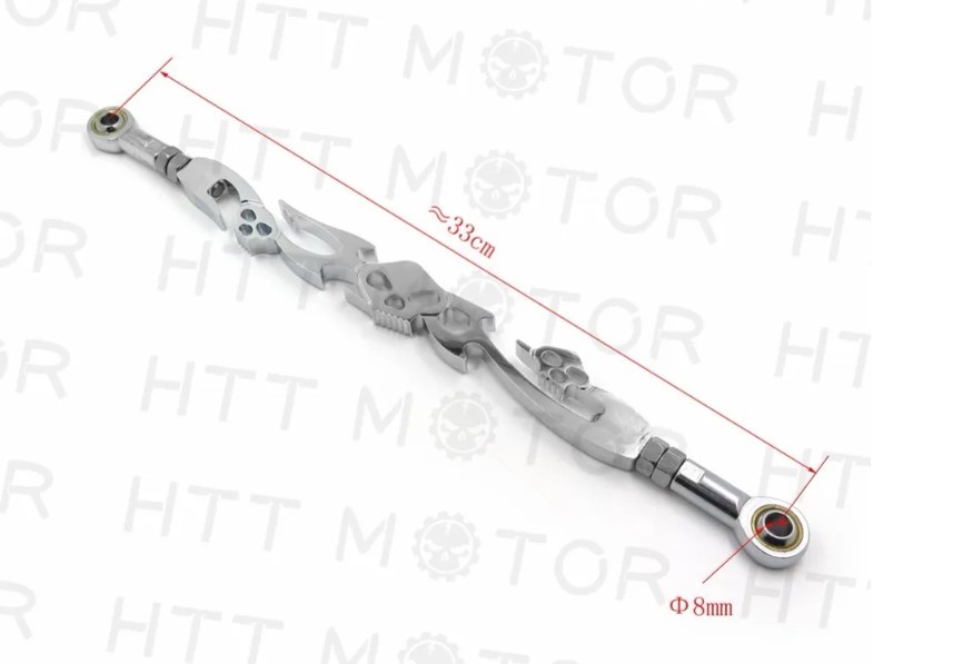 【新品・即決】ハーレー シルバー スカル ギアシフト リンケージ ソフテイル FLHR, FLT など 社外品_画像2