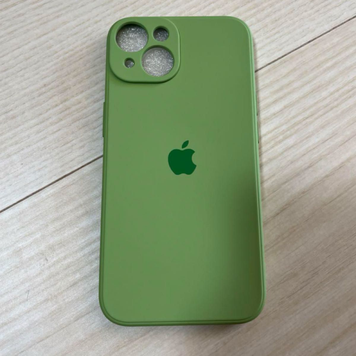 iPhone カバー マット感iPhone 14 Pro 用 ケース 6.1液状シリコンケース　グリーン
