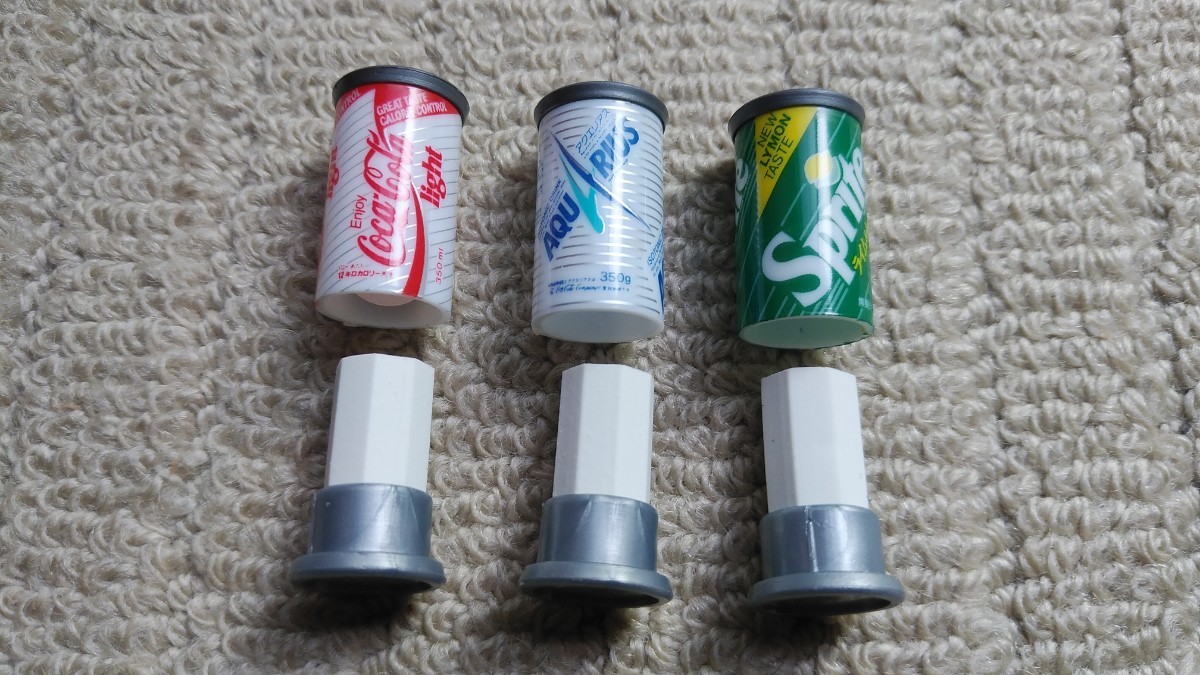 缶ジュース　消しゴム　3個セット　コカ・コーラ ライト　アクエリアス　スプライト ライム&レモン　昭和 レトロ_画像3