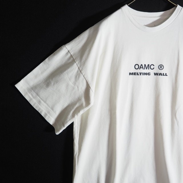 C1550f29　■OAMC オーエーエムシー■ 21SS ロゴ バックプリント MELTING WALL ビッグ Tシャツ ホワイト M / オーバーサイズ 半袖 白 春夏_画像3