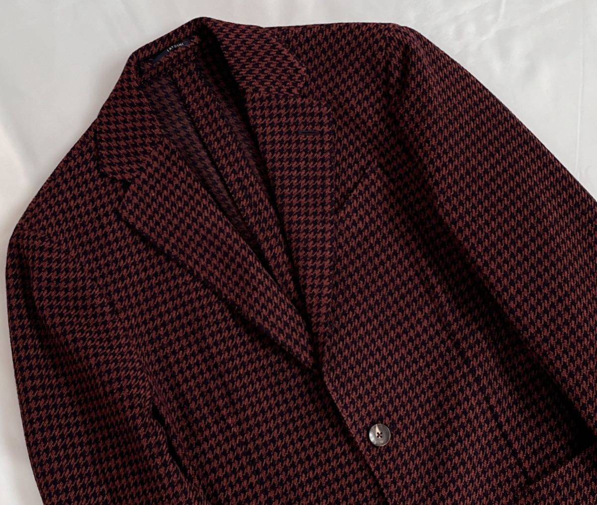 LARDINI 近年モデル ラルディーニ サイズ 44 S〜M テーラードジャケット ブラウンネイビー系 ウール イタリア製