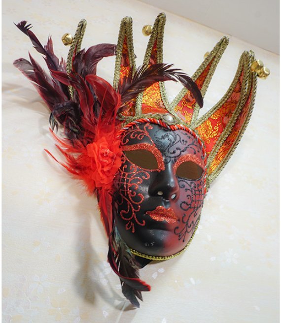  import interior party mask F3RE feather decoration attaching red 