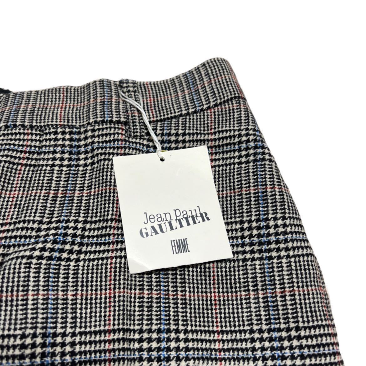 Rare 90s Jean Paul GAULTIER plaid pants Archive dead stock Collection ジャンポールゴルチエ チェック柄 パンツ 未使用 タグ付き 希少_画像3