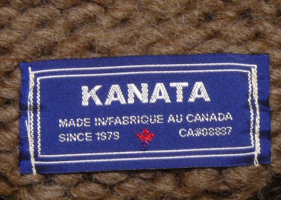 ☆概ね美品 カナダ製 KANATA カナタ 太編み カウチンセーター カウチンニット メンズXL位 オフホワイトに茶系_画像8