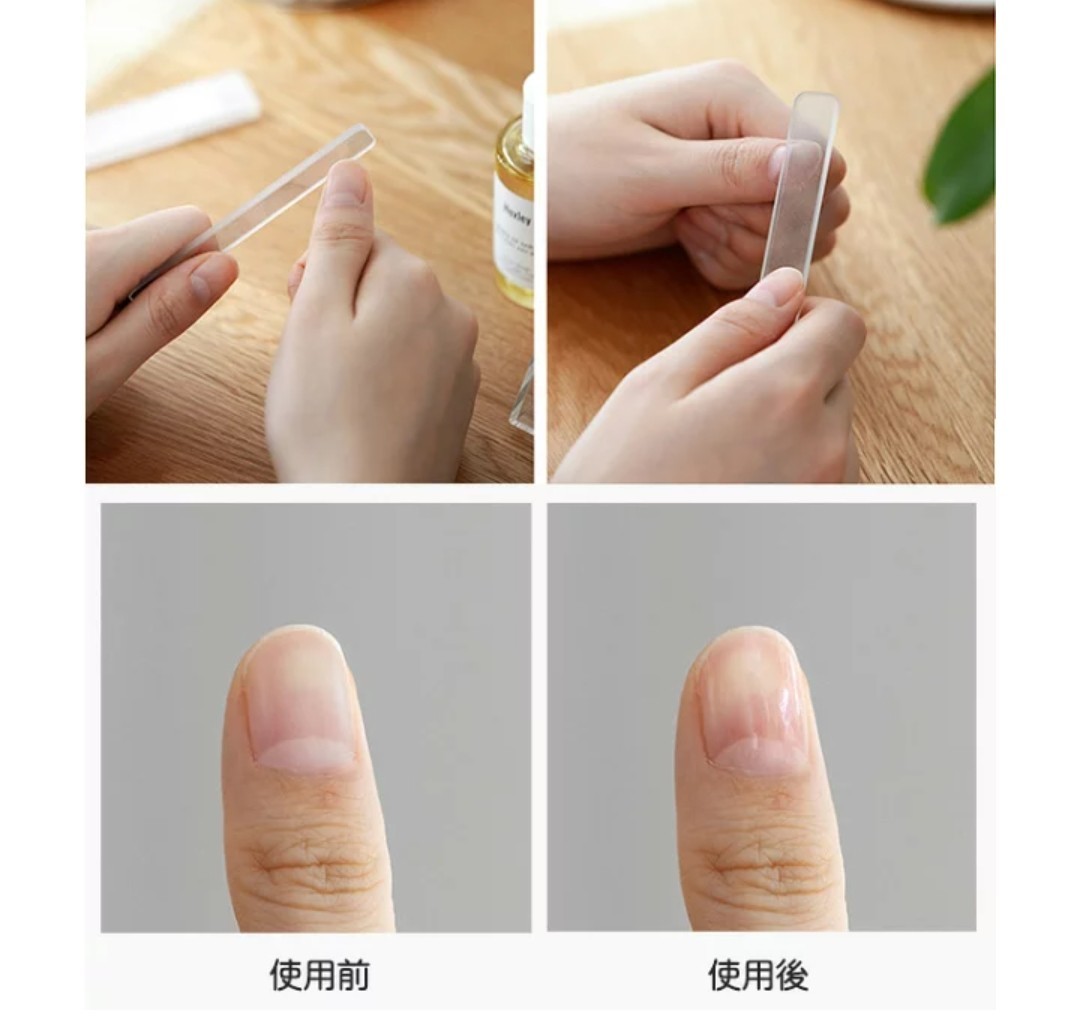 ガラス製爪磨き　ケース付き　ナノネイルシャイナー　ネイルケア　爪磨き　つやつや　爪やすり