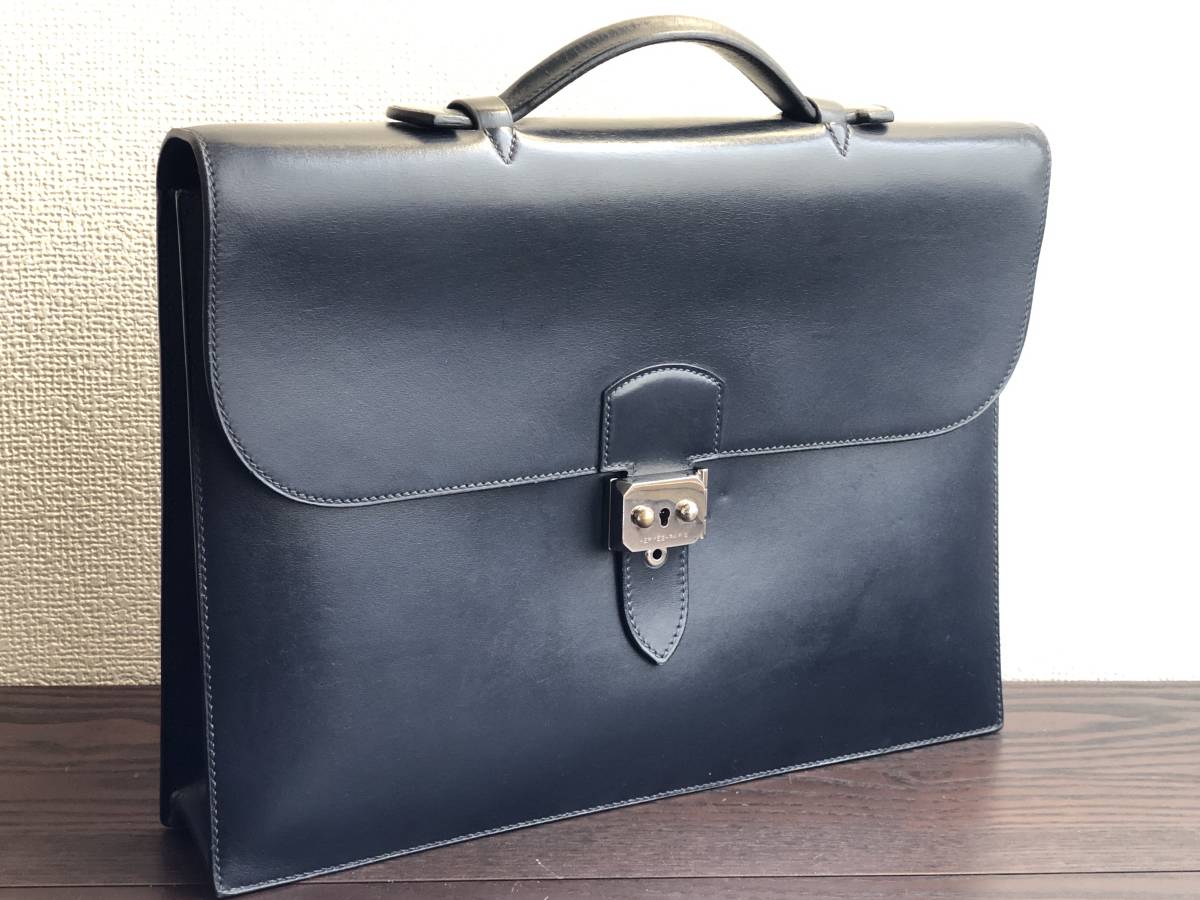 エルメス サックアデペッシュ 34 ネイビー HERMES Sac a Depeches 34