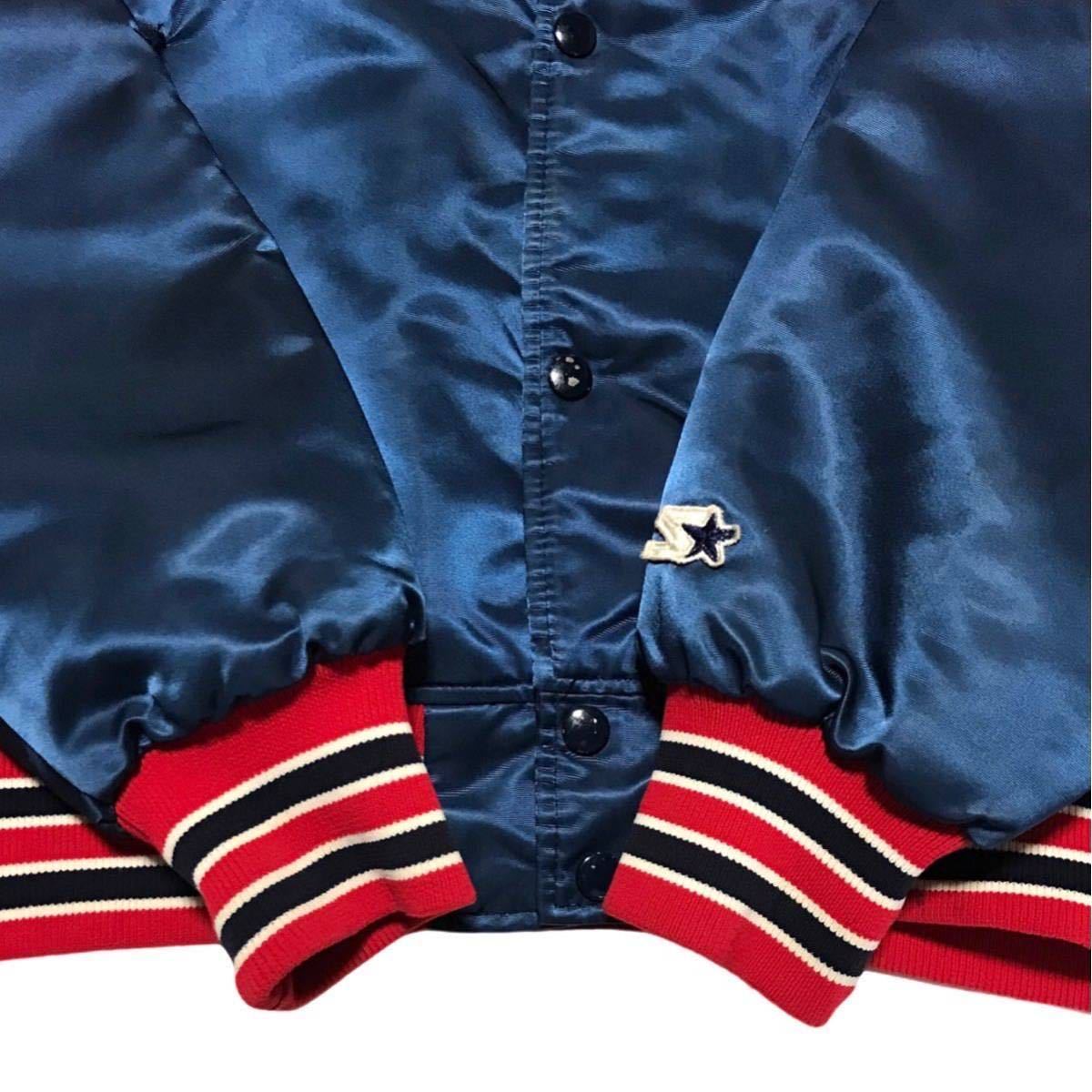 [USA производства ]90s STARTER стартер MLB красный носки Stadium жакет USA производства мужской L темно-синий Vintage нейлон куртка редкость 