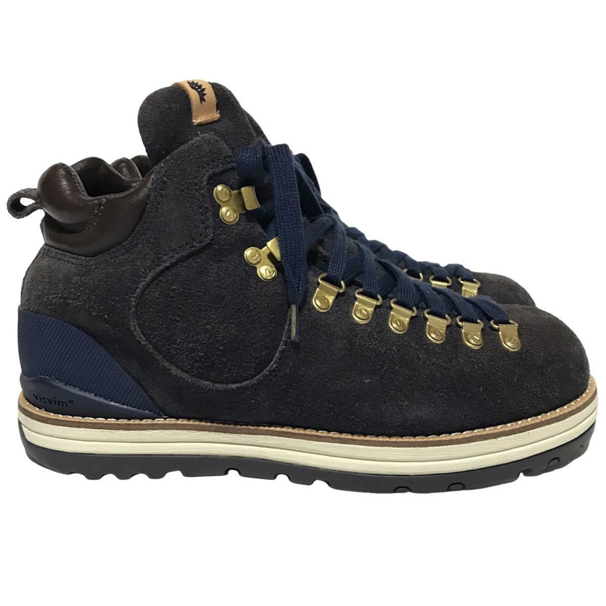 【廃盤】初期モデル VISVIM SERRA BOOTS ビズビム セラ トレッキングブーツ US9/27㎝ ネイビー スエード レザー 革靴 ビブラムソール レアの画像3