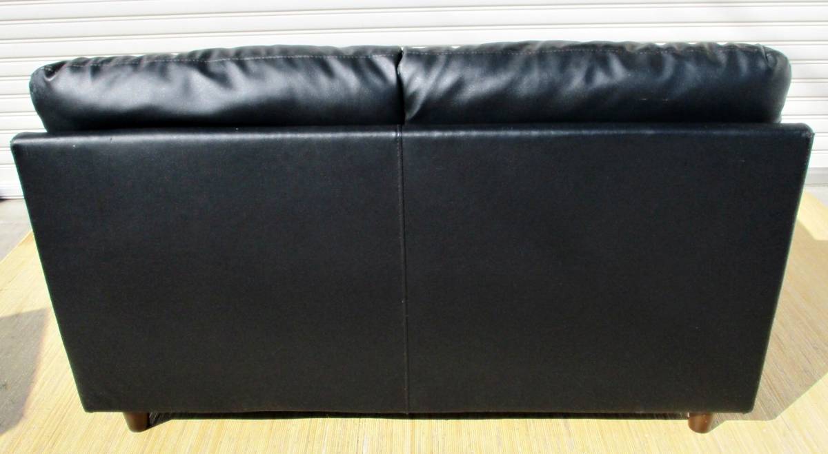 nitoli2 seater . sofa 2P N-shield CATS2 love sofa imitation leather black interior NITORI