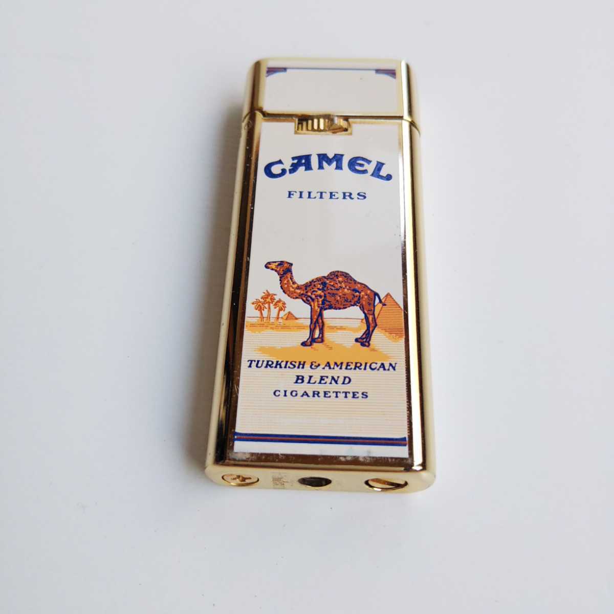 当時物／ 未使用 CAMEL ガスライター タバコ銘柄 Hadson 真鍮製 キャメル 昭和雑貨_画像2