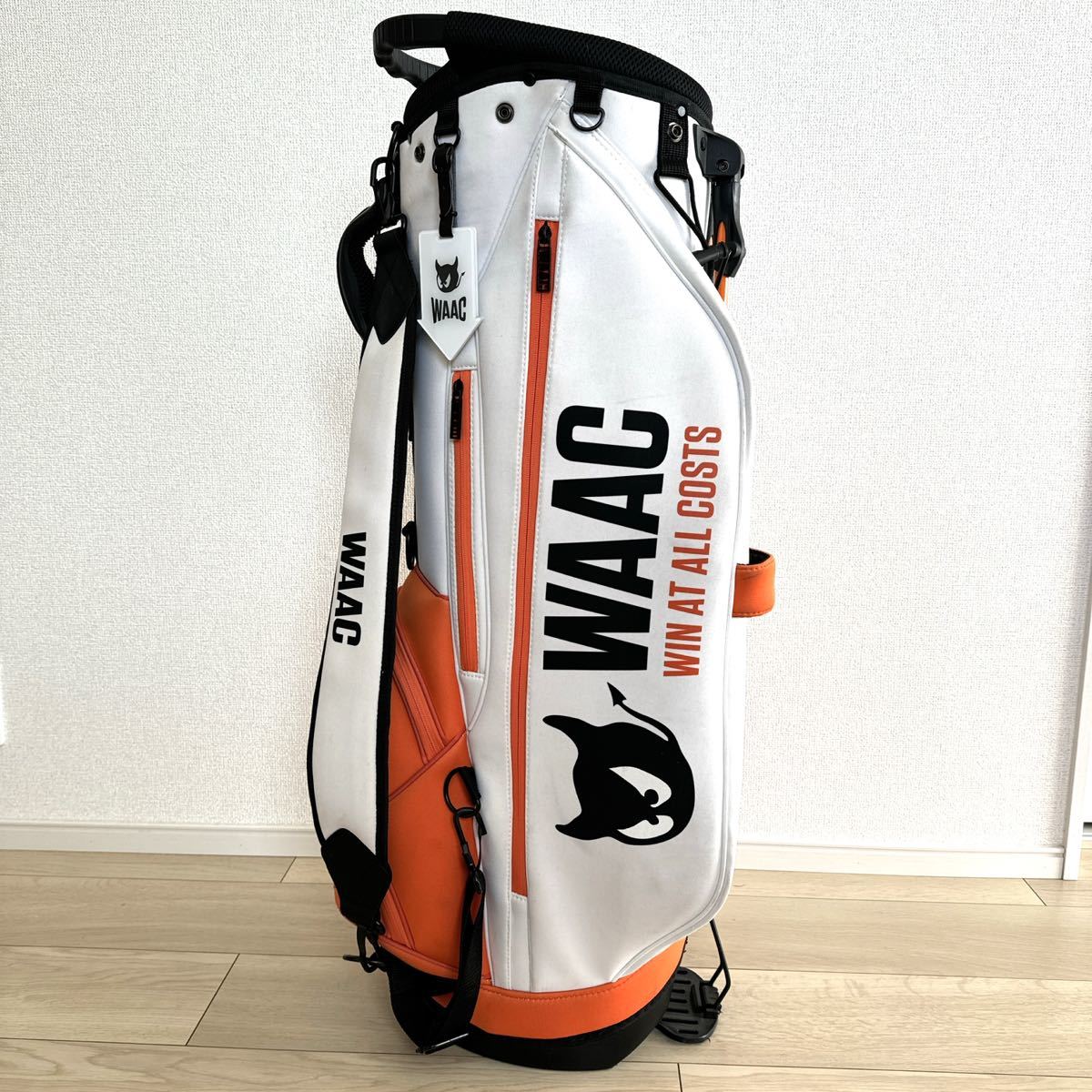 1円スタート WAAC ワックゴルフ UNISEX WAACロゴ キャディバッグ 1円スタート WAAC ワックゴルフ UNISEX WAACロゴ キャディバッグ