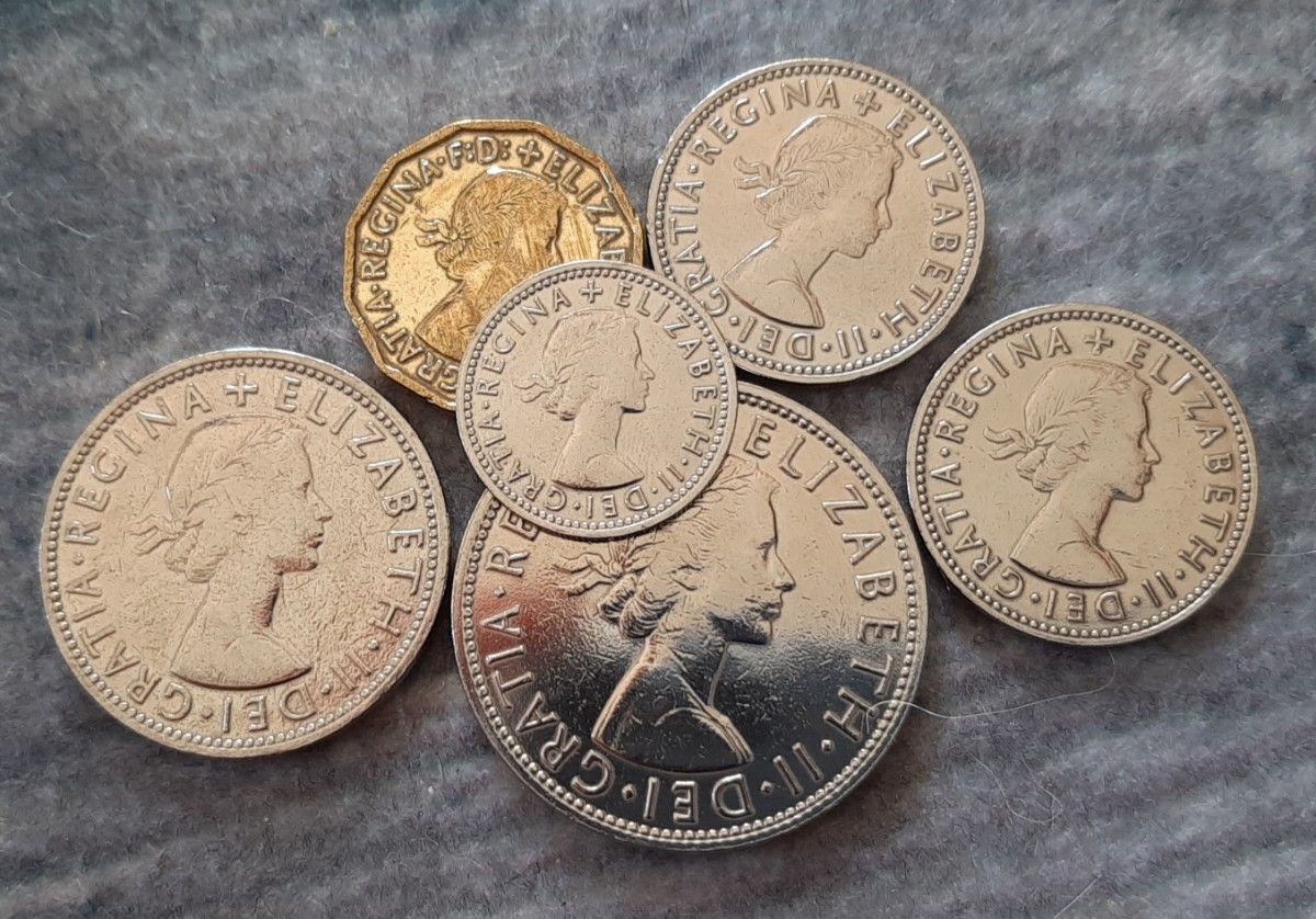1960年 英国 6種類 コイン セットイギリス 3ペンス 6ペンス シリングフロリン ハーフクラウン#1960年 #英国 