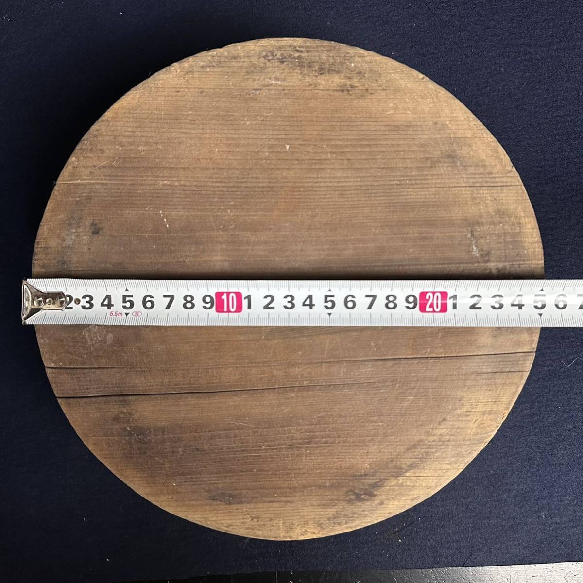 [SX847] 羽釜用 木蓋 鉄 釜用ふた 木製 直径約25.5cm 昭和レトロ 炊飯 ご飯 お釜 木蓋 かまど 小道具の画像9