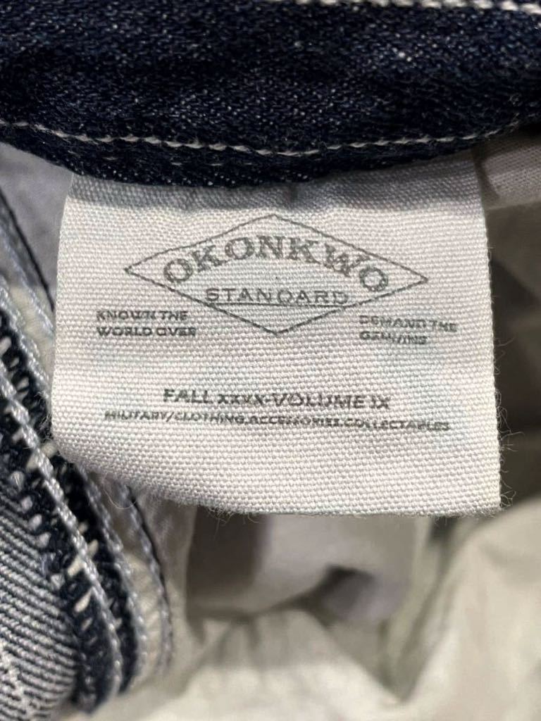 希少デザイン！ 50's復刻 OKONKWO MFG.CO オコンクウォ ワークパンツ ペインターパンツ ウォバッシュ ストライプ 濃紺 XLサイズ 新規×_画像7