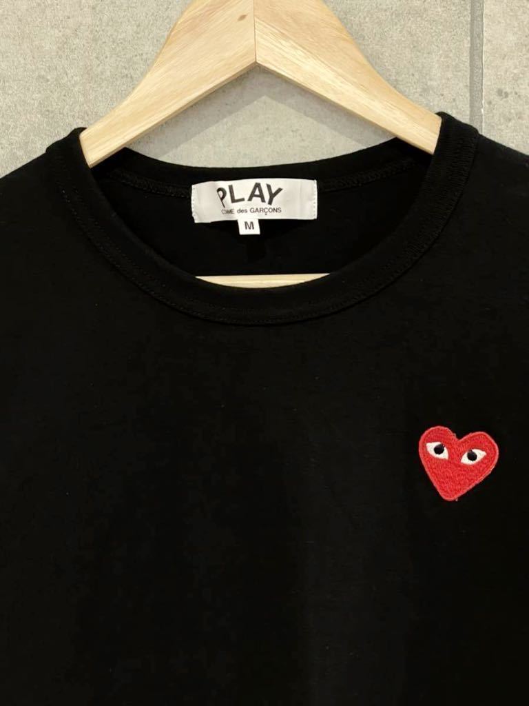 大人気！ PLAY COMME des GARCONS プレイ コムデギャルソン 長袖カットソー ロンT クルーネック ブラック M レディース ゆうパケ可 新規×_画像2