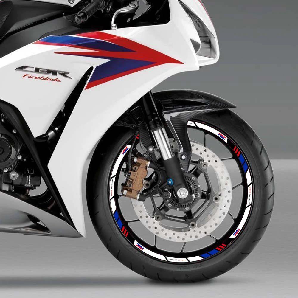 送料込み 汎用 w 17インチ リムステッカー HONDA ホンダ HRC トリコロール バイク用 デカール 16本 CBR 125R 250RR 400R 600RR 650R 1000RR_画像4