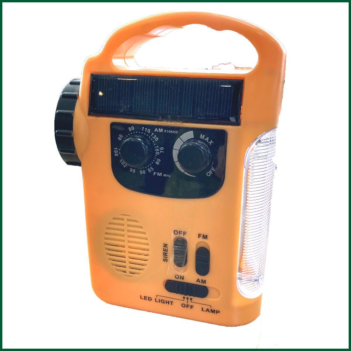  used * Manufacturers unknown * disaster for light radio operation OK hand turning charge solar power supply OFF. is not possible therefore volume adjustment necessary 