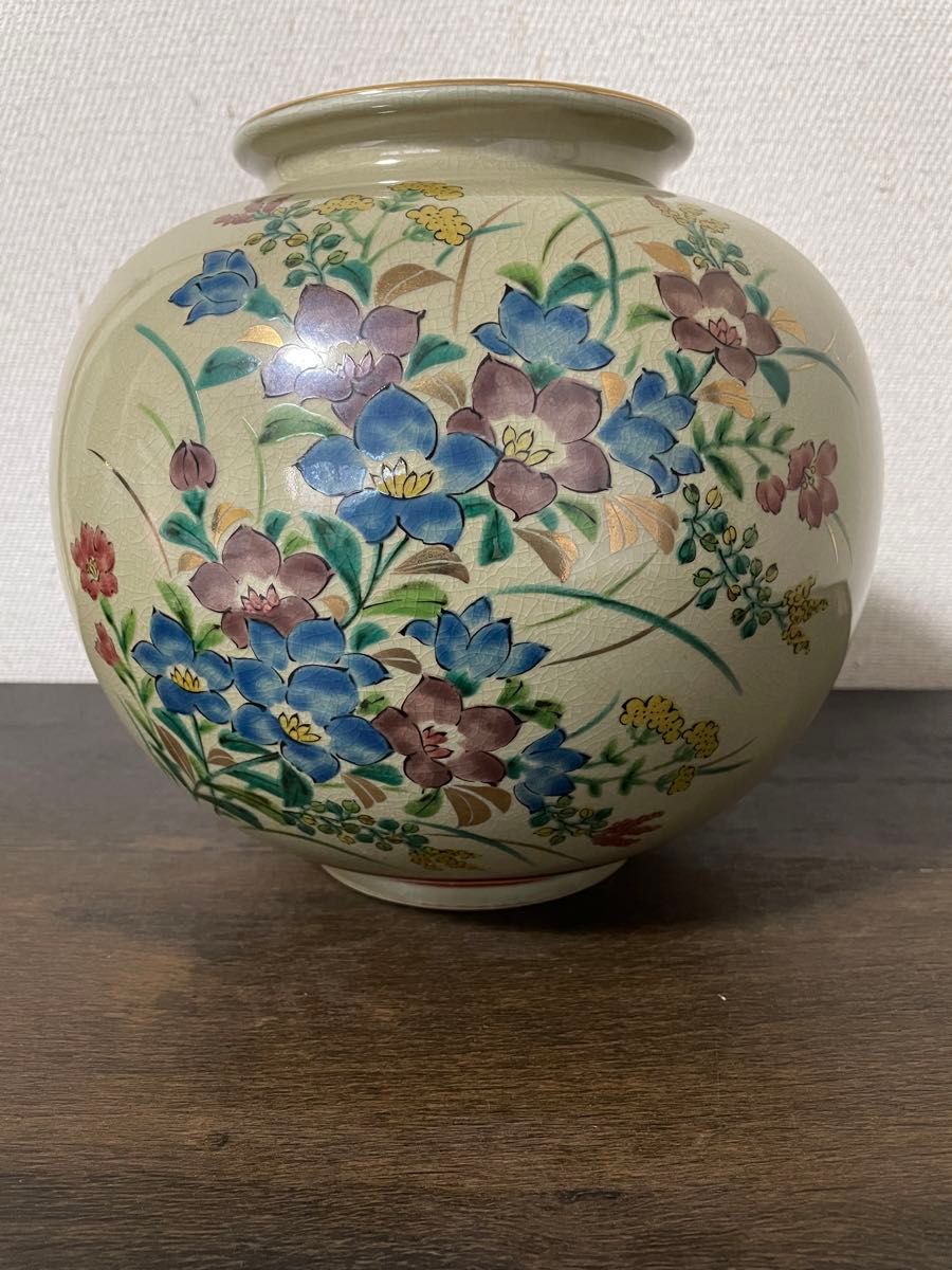 九谷焼 茶壺 骨董 花瓶 陶器 花瓶 古美術 白地 愛陶 花鳥紋飾壺 九谷焼 茶壺 骨董 花瓶 陶器 花瓶 古美術 白地 愛陶 花鳥紋飾壺