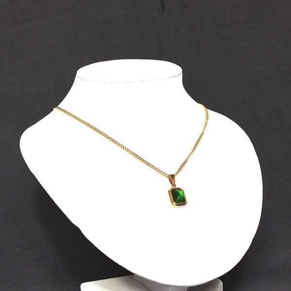 Emerald 18k Gold Plated レディース ネックレス 18K 印字あり k18 金 エメラルド_画像2