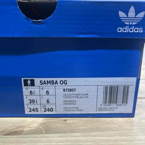 ADIDAS 2023 SAMBA OG CBLACK B75807 SIZE 24.0cm アディダス サンバ ブラック スニーカー_画像5