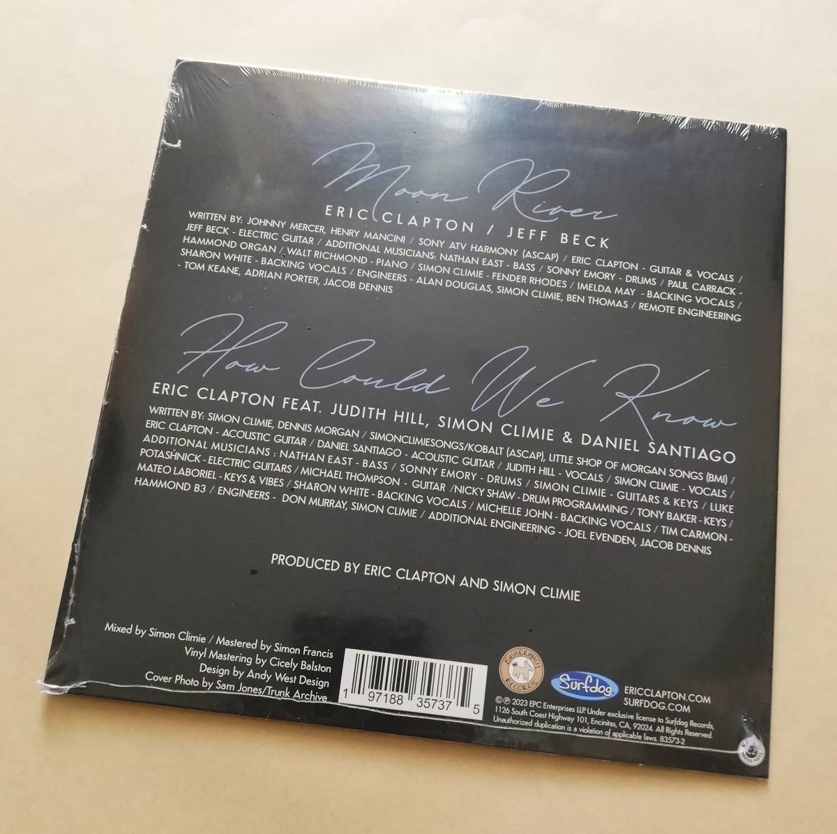 【新品未開封】 Eric Clapton & Jeff Beck / Moon River 7インチアナログレコード EP 限定盤 エリック・クラプトン ジェフ・ベック_画像2