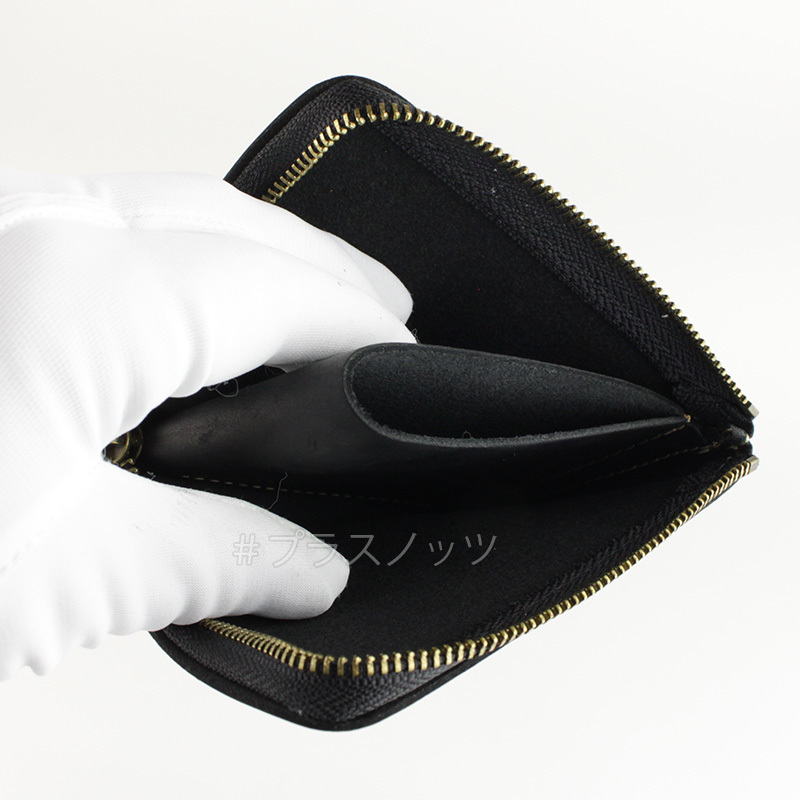 本革財布 小さい財布 ブラック黒 メンズ レディース コンパクト ミニ財布 薄い軽い 小型薄型 L字ファスナー 牛革レザー_画像7
