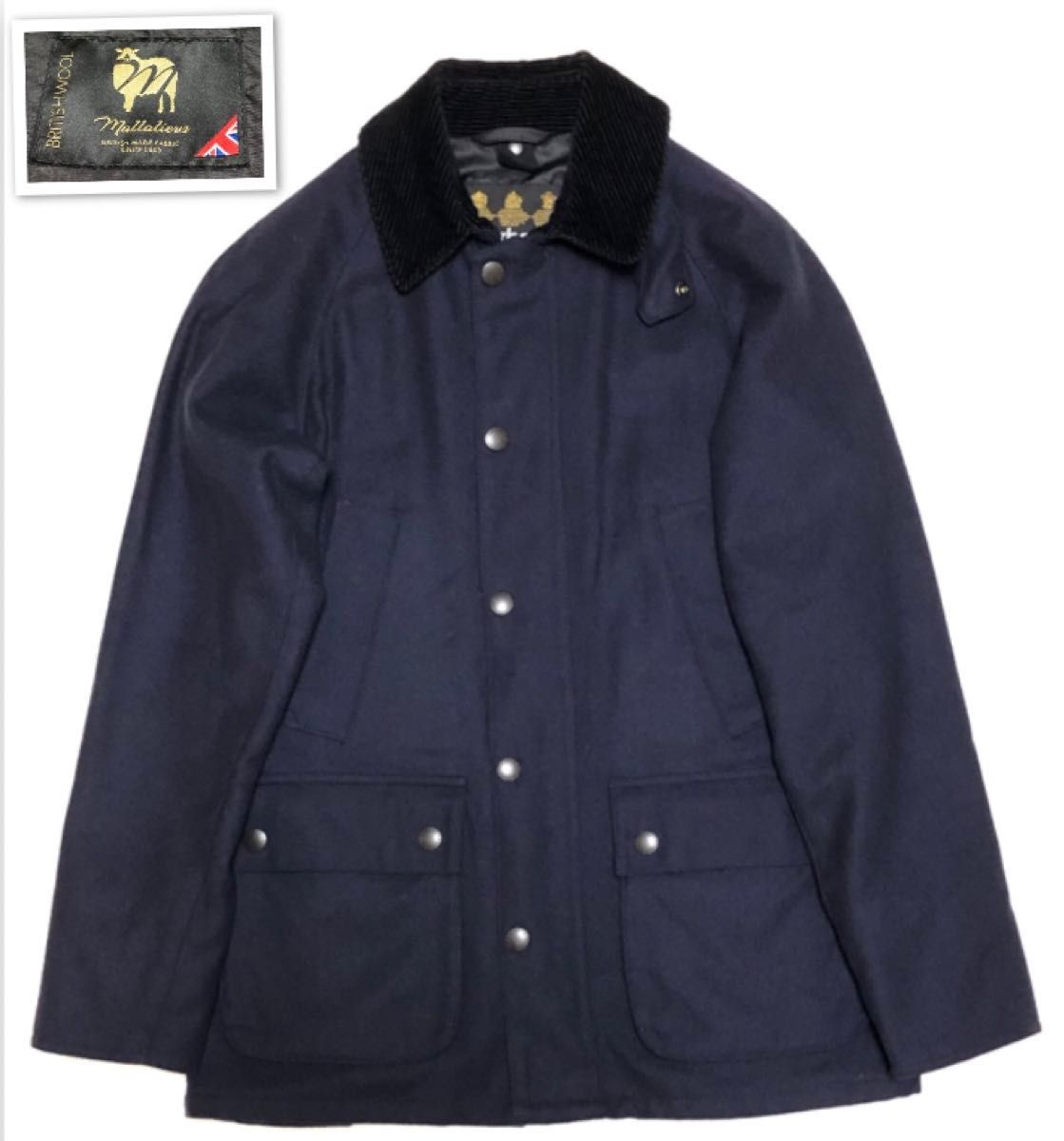 美品】バブアー ビデイルSL ブリティッシュウール ネイビー 美品】バブアー ビデイルSL ブリティッシュウール ネイビー