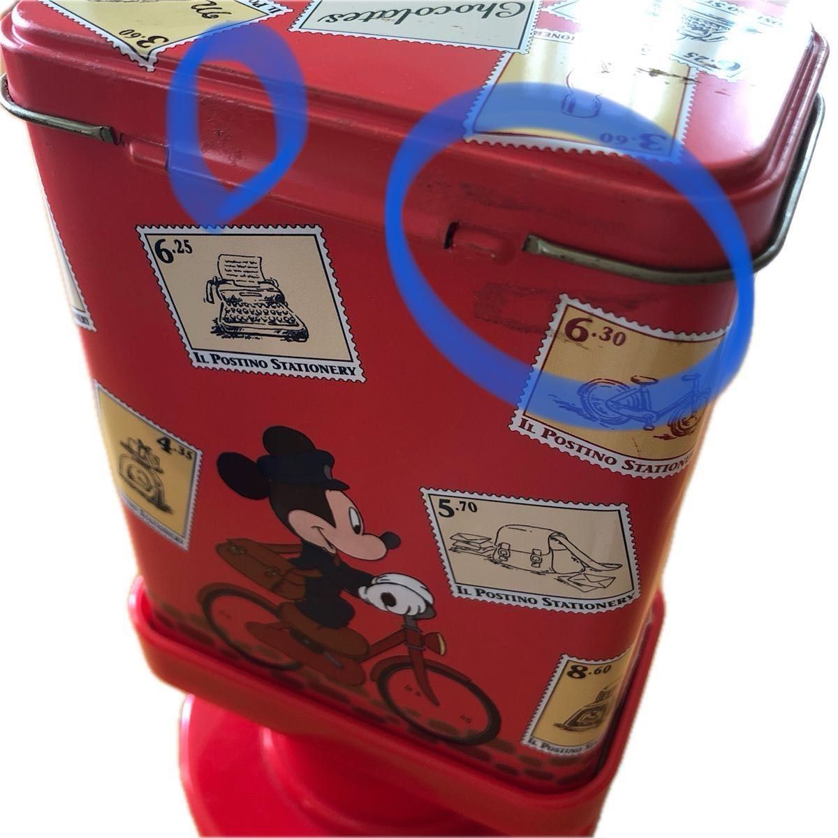 お菓子の空き缶　2個セット　ディズニーランド　ディズニーシー　ミッキー　ミニー　ポスト型缶　筒形缶　レア　匿名配送
